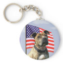 Patriotic pitbull keychain