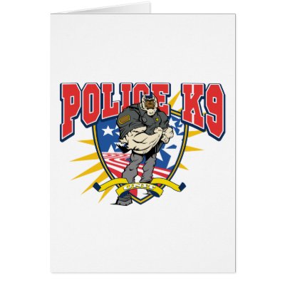 Patriotic Police K9 Unit Greeting Cards by LawEnforcementGifts