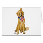 "Patriotic Pup" Dog With American Flag Bandanna Cards