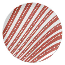 Patriotic Red and White Stars Stripes Freedom Flag Party Plate