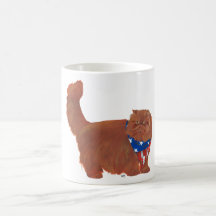 Patriotic Red Longhair Persian Cat Coffee Mugs