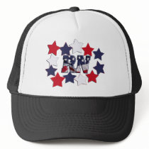 PATRIOTIC RN WITH STARS RED WHITE & BLUE MESH HATS