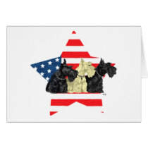 Patriotic Scottish Terriers on Star