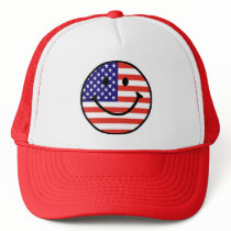 Patriotic Smiley Face Trucker Hats