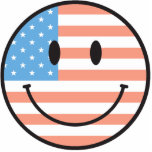Patriotic Smiley Face Ornament photo sculptures