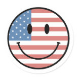 Patriotic Smiley stickers