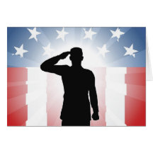 Patriotic soldier salute cards