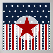 Patriotic Stars and Stripes American Flag Design Posters