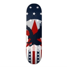Patriotic Stars and Stripes Bald Eagle American Skateboard Deck