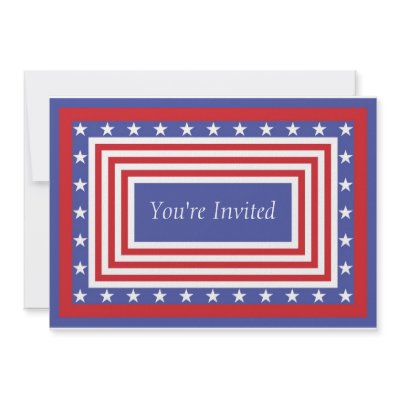 Patriotic Stars and Stripes Invitation