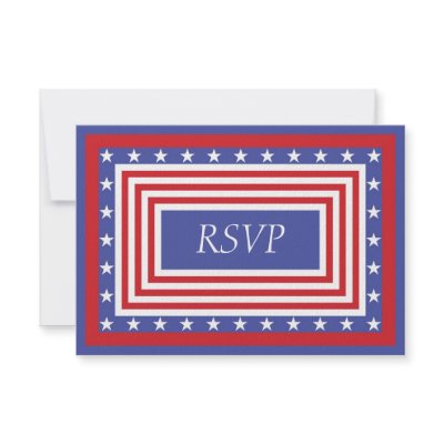 Patriotic Stars and Stripes RSVP Invitations