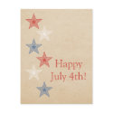 Patriotic Stars July 4th Postcard