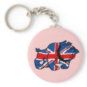 Patriotic Union Jack keychains