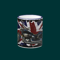 Patriotic Union Jack, UK Union Flag, Motorcycle mugs