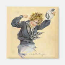 Patriotic USA - Sailor Girl Fridge Magnets