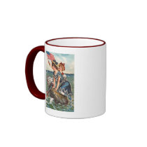 Patriotic Vintage Beach Scene Coffee Mug