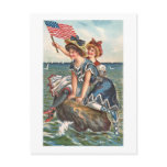 Patriotic Vintage Beach Scene postcards