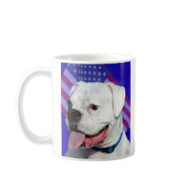 Patriotic white boxer mug