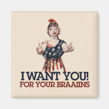 Patriotic Zombie Fridge Magnet
