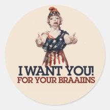 Patriotic Zombie Sticker