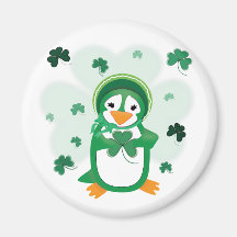 Patsy Penguin St. Patrick's Day Magnet