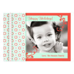 Pattern and Floral Swirls Holiday Photo Card Personalised Announcement