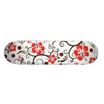 Pattern ARTs - hibiscus decor Skate Boards