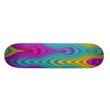 Pattern ARTs - stripes 3D coloured 19 Skateboard