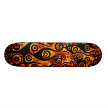 Pattern ARTs - Tattoo circle flames | fire red Custom Skateboard