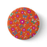 pattern butterfly orange buttons
