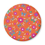 pattern butterfly orange magnets