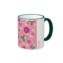 pattern butterfly pink mugs