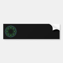 Pattern in Black and Peacock Colours. Bumper Stickers