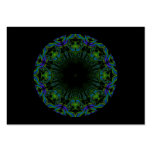 Pattern in Black and Peacock Colours. Business Card