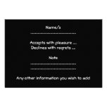 Pattern in Black and Peacock Colours. Personalised Invite