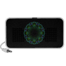 Pattern in Black and Peacock Colours. Mp3 Speaker