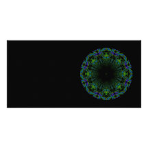 Pattern in Black and Peacock Colours. Photo Greeting Card