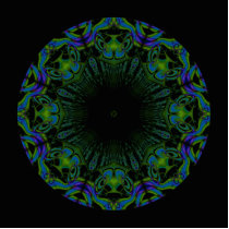 Pattern in Black and Peacock Colours. Acrylic Cut Out