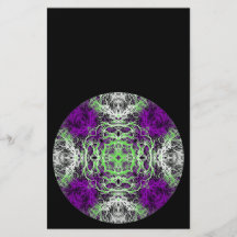 Pattern in Purple, Lime Green, Black and White. Personalized Flyer