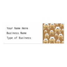 Pattern of Fawn English Bulldogs on Brown. Business Cards