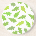 Pattern of Green Leaves. Drink Coasters