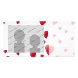 Pattern of Love Hearts in Red and White Photo Cards