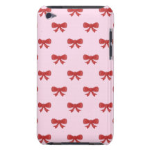 Pattern of nice red bows on pretty pink background Case-Mate iPod touch case