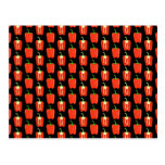 Pattern of Red Peppers, on Black. postcards