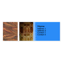 Patterned blue skinny business card.