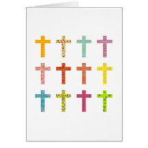 Patterned Crosses Greeting Card