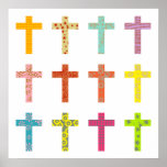Patterned Crosses Print