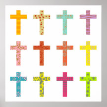 Patterned Crosses Print