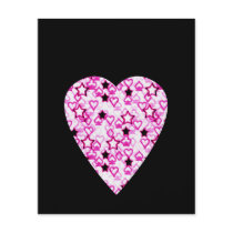 Patterned Heart Design in Pink, Black and White.