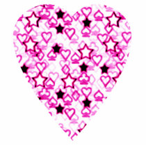 Patterned Heart Design in Pink, Black and White.